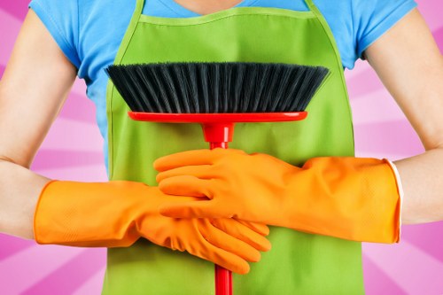 Professional mattress cleaning equipment in use
