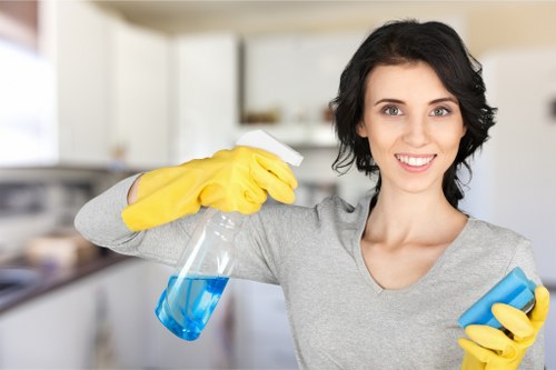 Industrial commercial cleaning service in a warehouse setting