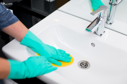 Upholstery cleaning treatment for a living room sofa