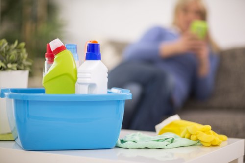 Room-by-room deep cleaning in a tidy living space