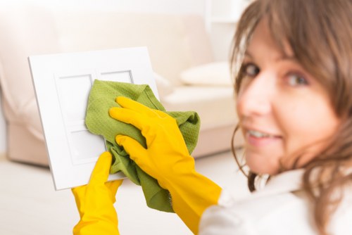 Cleaner maintaining a shared hallway